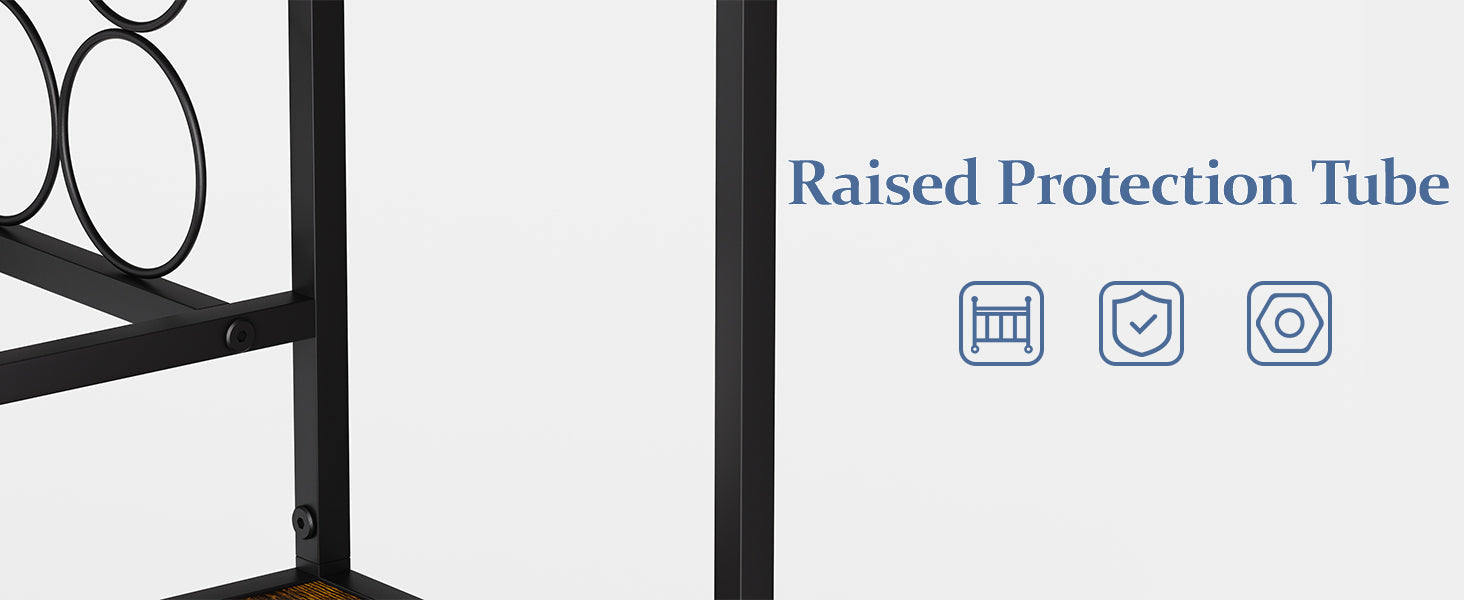 JKsmart Wine Bar Cabinet with LED Lights, Mini Wine Bar Cart with Storage and Glass Holder, Home Bar Coffee Bar for Liquor, 3-Tier Bar Table for Kitchen, Dining Room, Living Room, Black