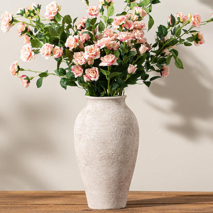 Ceramic Flower Vase Home Decor - Small Farmhouse Table Vases Rustic Vintage Living Room Kitchen Bedroom Decorations for House Book Shelf Office Coffee Desk Dining Fireplace (6" Retro)