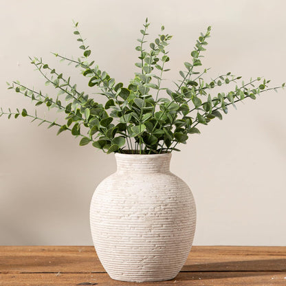 Ceramic Flower Vase Home Decor - Small Farmhouse Table Vases Rustic Vintage Living Room Kitchen Bedroom Decorations for House Book Shelf Office Coffee Desk Dining Fireplace (6" Retro)