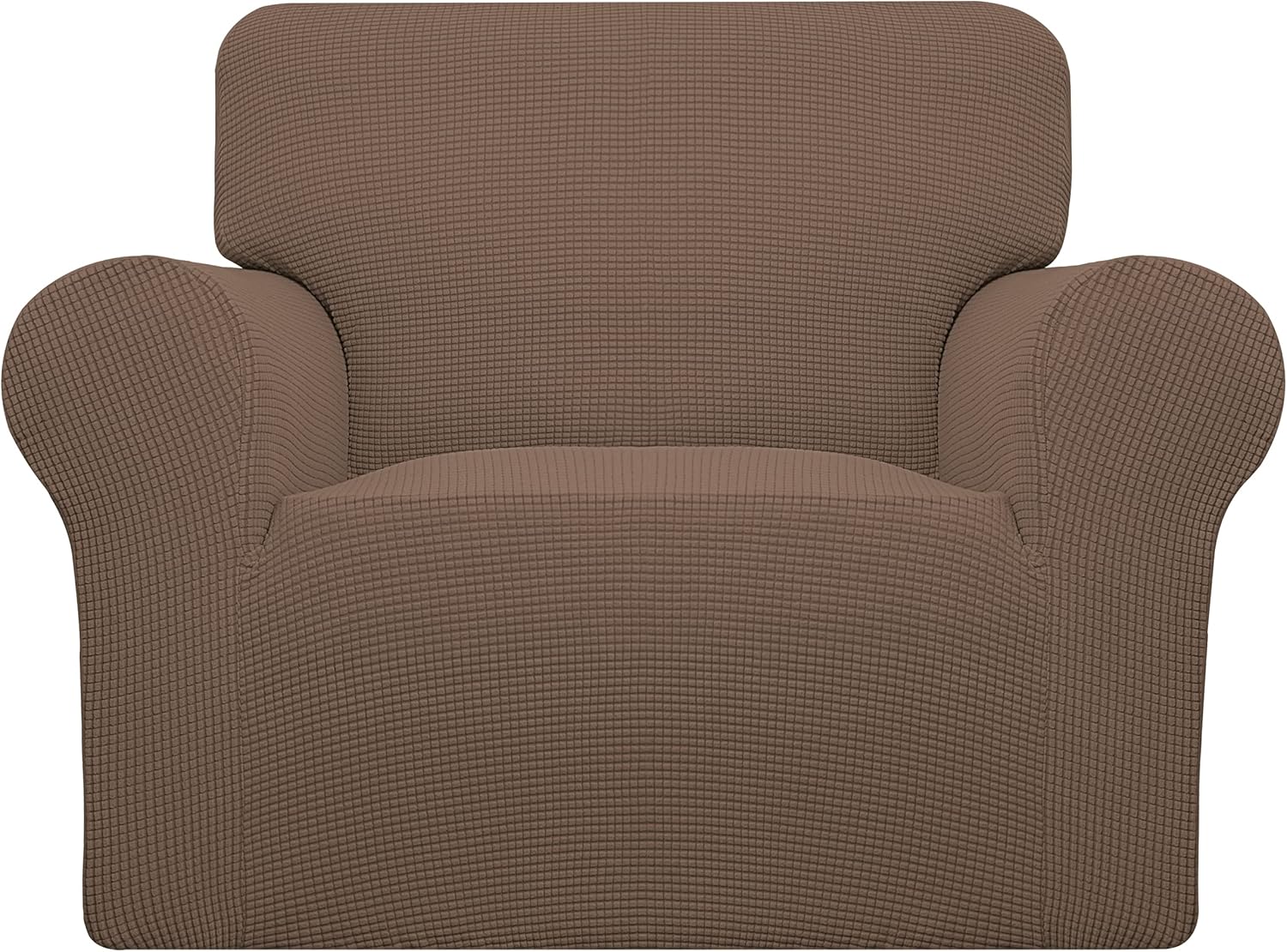 Stretch Sofa Slipcover 1-Piece Sofa Cover Furniture Protector Couch Soft with Elastic Bottom for Kids, Polyester Spandex Jacquard Fabric Small Checks (Sofa, Dark Gray)