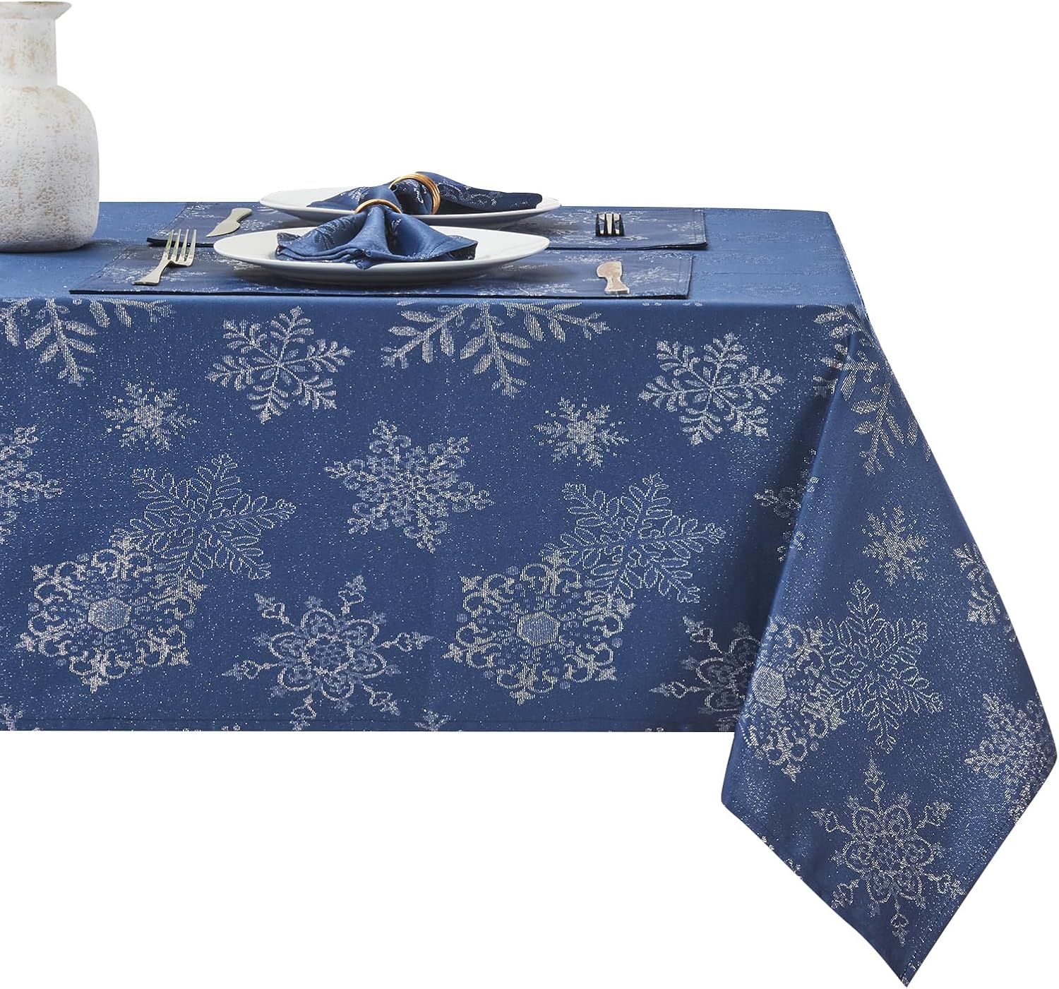 Rectangle Table Cloth Linen Farmhouse Stainproof Waterproof Washable Polyester Oblong Rectangular Fabric Table Cover for Kitchen Dining Dinner (Red, 52 X 70 Inch)