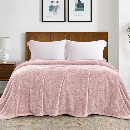 Plush Fuzzy Fleece Throw Blanket Extra Large, Super Soft, Fluffy and Warm Blankets for Couch, Bed, All Season Use (50x70 Inches, Pink)
