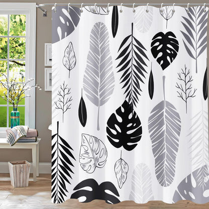 Shower Curtain Blue Eucalyptus Shower Curtains for Bathroom, Watercolor Leaf Shower Curtain Sets Waterproof Plant Shower Curtain Leaves Fabric Cloth Bathroom Curtains 72x72 inch with Hooks