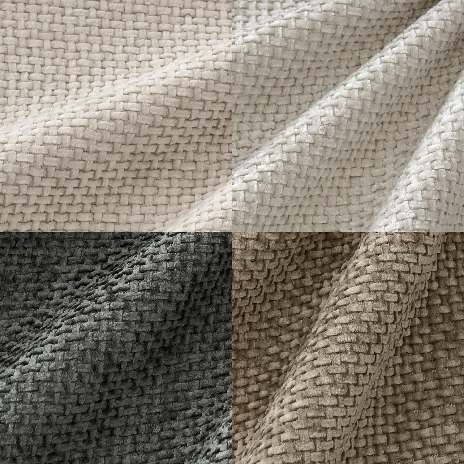 Pack of 4 Couch Throw Pillow Covers 18x18 Inch Neutral Soft Decorative Chenille Pillow Covers Farmhouse Boho Cushion Covers for Mid Century Modern Spring Home Decor Sofa Bedroom Living Room