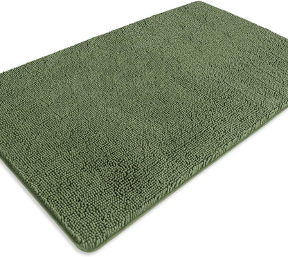 Bathroom Rugs 36 x 60 Inch – Extra Large Bath Mat | Absorbent and Washable Thick Chenille Bath Rugs Non-Slip Runner Rug for Bathroom, Shower, Tub(Gray)