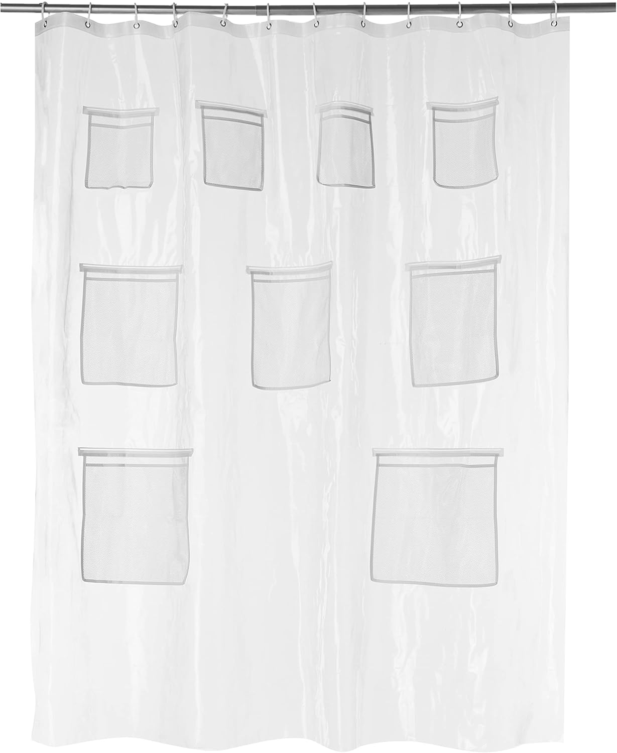 Bathroom Shower Curtain, Water Resistant Fabric with Rust Proof Grommets & Hooks, Weighted Hem, Machine Washable, 72"x72", Light Brown, Beige