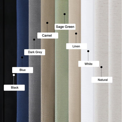 Black Curtains 63 Inch Length 2 Panels Set for Living Room Bedroom, Light Filtering Faux Linen Textured Soft Window Curtain, Airy Soft Rod Pocket cortinas para cuarto, 40Wx63L Inches, 2 Pcs