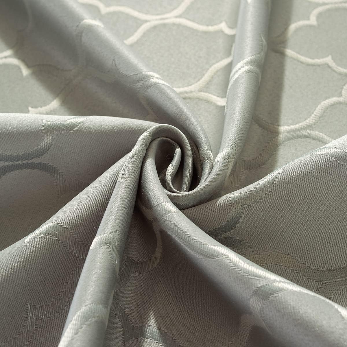 Jacquard Tablecloth Damask Fabric Table Cloth Water Resistant & Wrinkle Free Spillproof Polyester Table Cover for Kitchen Dining Tabletop (Rectangle/Oblong, 52" x 70" (4-6 Seats), Gray)
